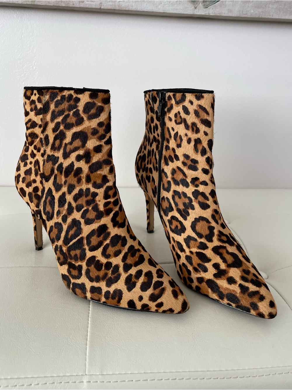 Aldo Leopard Print Pointed Toe Stiletto Ankle Boots - Women's